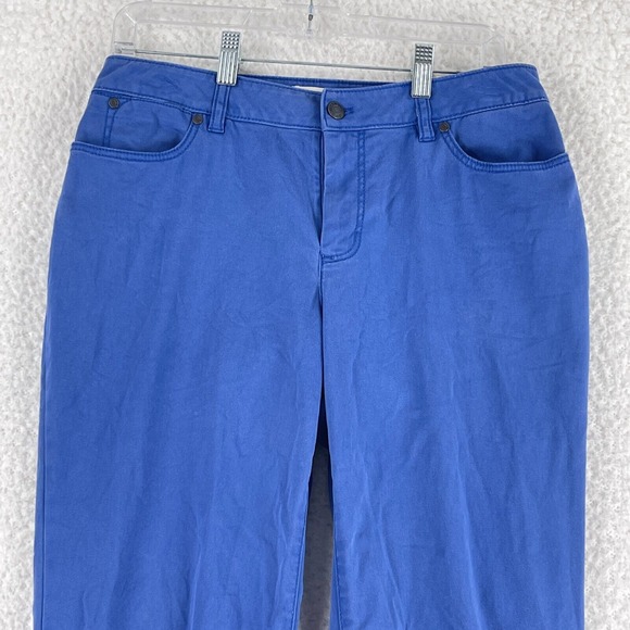 Talbots Blue Curvy Straight Leg Chino Pants Womens‎ Mid-Rise Flat Front Size 6 - Picture 2 of 13